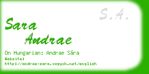 sara andrae business card