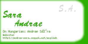 sara andrae business card